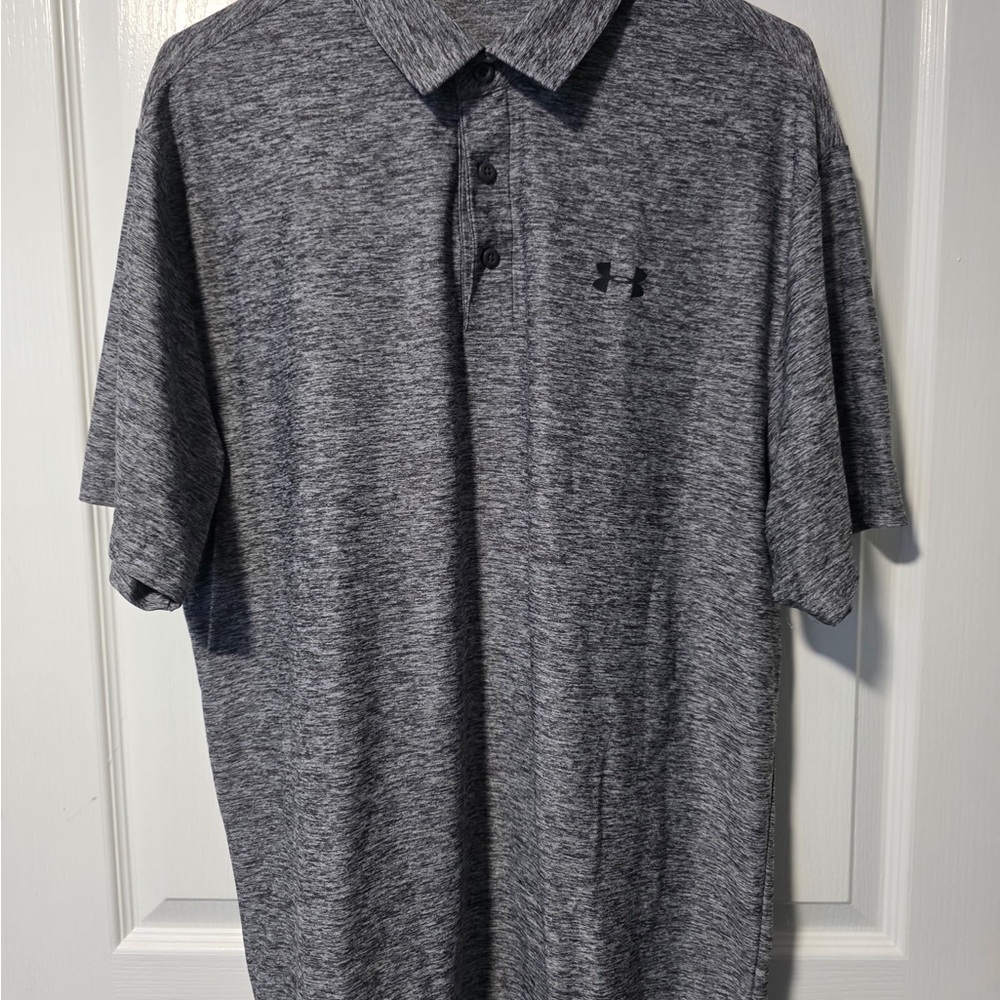 Men's Under Armour Heat Gear Loose Large Gray Polo